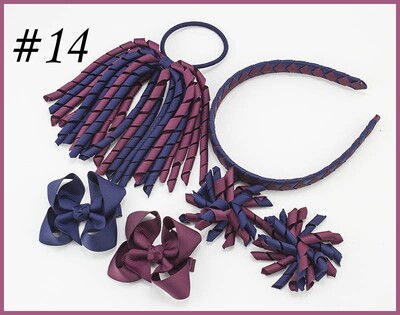 Szövés fejpántok Hajkarika masnik kapcsok Korker lófarok szalagos szett Hajpánt Corker göndör szalag csoport lány gyermek kiegészítők