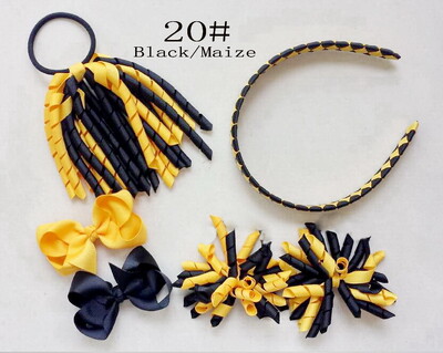 Szövés fejpántok Hajkarika masnik kapcsok Korker lófarok szalagos szett Hajpánt Corker göndör szalag csoport lány gyermek kiegészítők