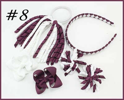 Szövés fejpántok Hajkarika masnik kapcsok Korker lófarok szalagos szett Hajpánt Corker göndör szalag csoport lány gyermek kiegészítők