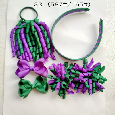 Szövés fejpántok Hajkarika masnik kapcsok Korker lófarok szalagos szett Hajpánt Corker göndör szalag csoport lány gyermek kiegészítők