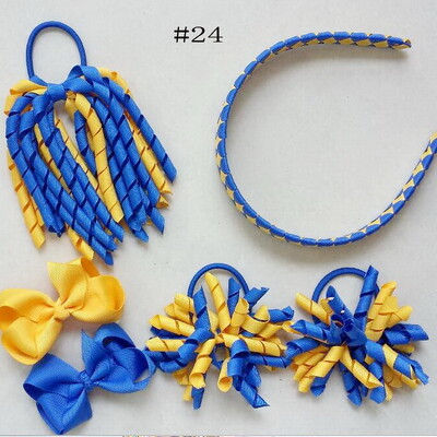 Szövés fejpántok Hajkarika masnik kapcsok Korker lófarok szalagos szett Hajpánt Corker göndör szalag csoport lány gyermek kiegészítők