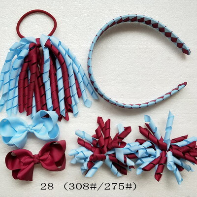 Szövés fejpántok Hajkarika masnik kapcsok Korker lófarok szalagos szett Hajpánt Corker göndör szalag csoport lány gyermek kiegészítők