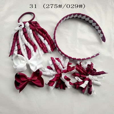 Szövés fejpántok Hajkarika masnik kapcsok Korker lófarok szalagos szett Hajpánt Corker göndör szalag csoport lány gyermek kiegészítők