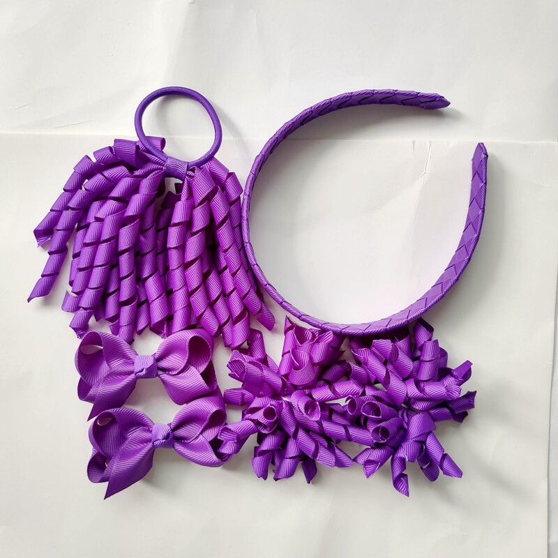 Szövés fejpántok Hajkarika masnik kapcsok Korker lófarok szalagos szett Hajpánt Corker göndör szalag csoport lány gyermek kiegészítők