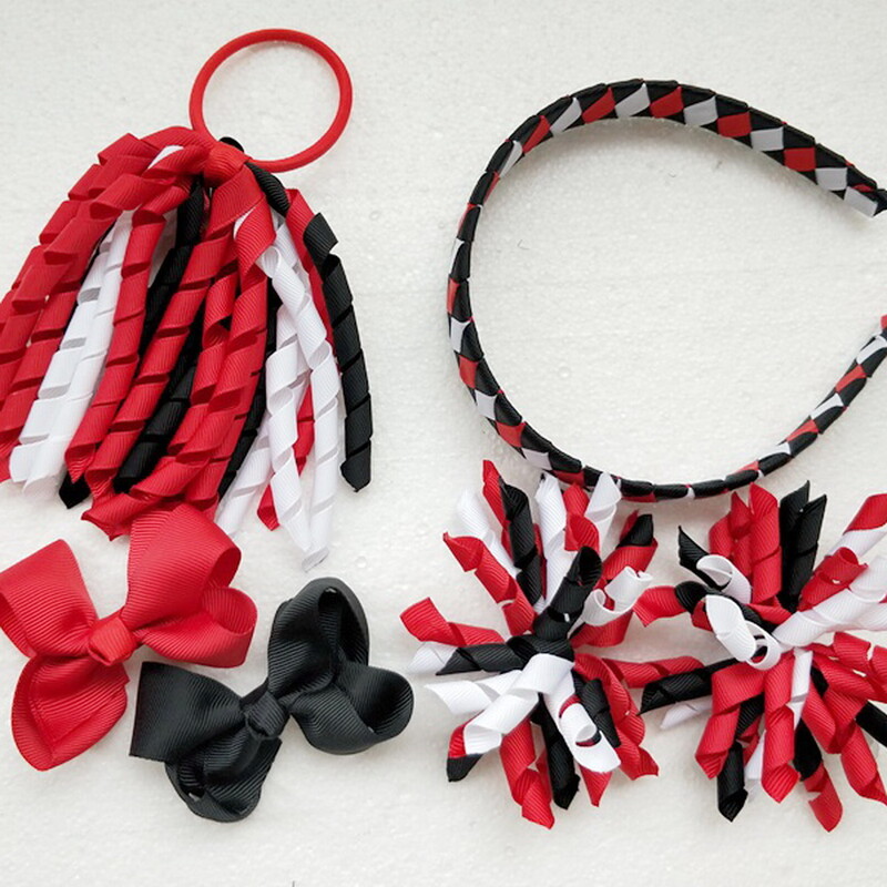Szövés fejpántok Hajkarika masnik kapcsok Korker lófarok szalagos szett Hajpánt Corker göndör szalag csoport lány gyermek kiegészítők