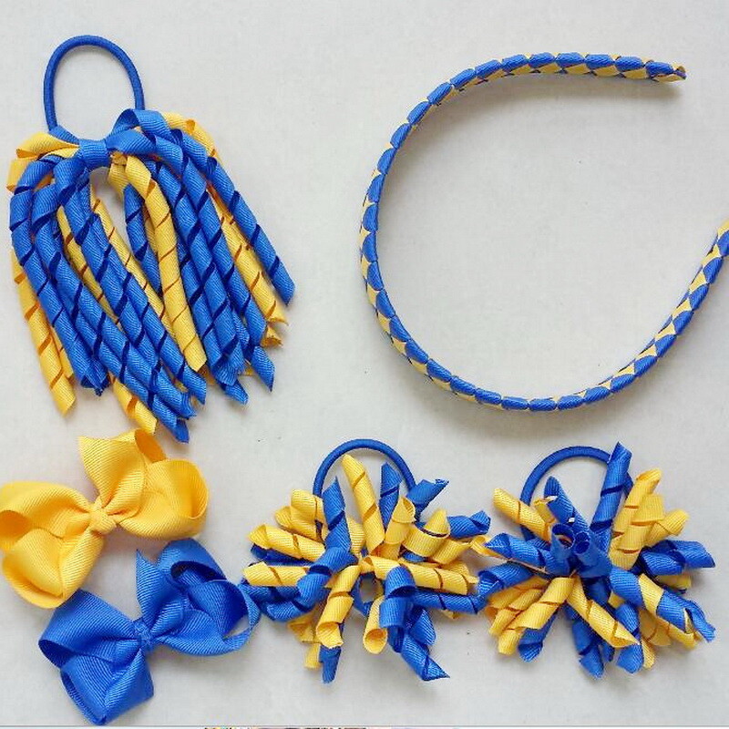 Szövés fejpántok Hajkarika masnik kapcsok Korker lófarok szalagos szett Hajpánt Corker göndör szalag csoport lány gyermek kiegészítők