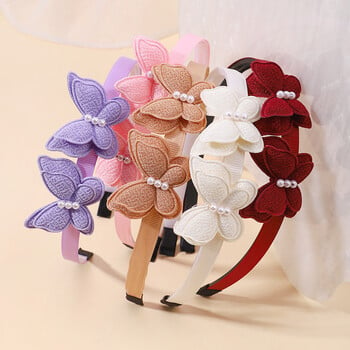 1PC Exquisite Butterfly Hairband Simulated Pearl Παιδική στεφάνι μαλλιών Καθημερινό δέσιμο μαλλιών Lovely girl αξεσουάρ Δώρο Χονδρική