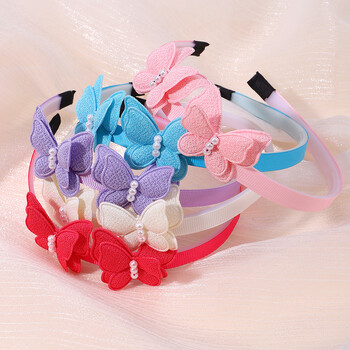 1PC Exquisite Butterfly Hairband Simulated Pearl Παιδική στεφάνι μαλλιών Καθημερινό δέσιμο μαλλιών Lovely girl αξεσουάρ Δώρο Χονδρική