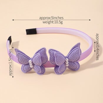 1PC Exquisite Butterfly Hairband Simulated Pearl Παιδική στεφάνι μαλλιών Καθημερινό δέσιμο μαλλιών Lovely girl αξεσουάρ Δώρο Χονδρική