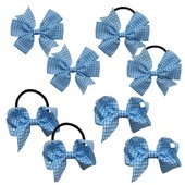 Arc de păr în carouri dulci Benzi elastice pentru păr Set de agrafe de aligator Panglică de vichy Rotiță pentru fete Copii Copii 8 buc/lot