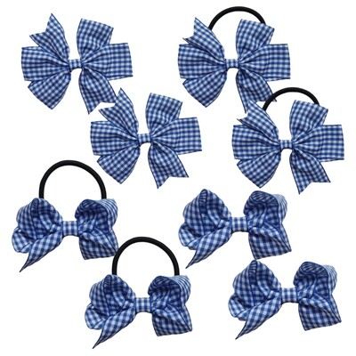 Arc de păr în carouri dulci Benzi elastice pentru păr Set de agrafe de aligator Panglică de vichy Rotiță pentru fete Copii Copii 8 buc/lot