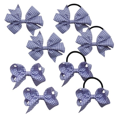 Arc de păr în carouri dulci Benzi elastice pentru păr Set de agrafe de aligator Panglică de vichy Rotiță pentru fete Copii Copii 8 buc/lot