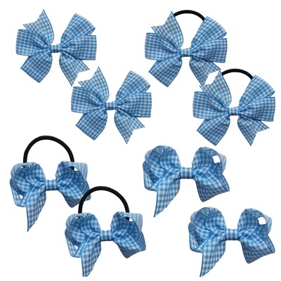 Arc de păr în carouri dulci Benzi elastice pentru păr Set de agrafe de aligator Panglică de vichy Rotiță pentru fete Copii Copii 8 buc/lot