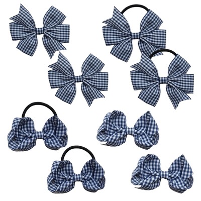 Arc de păr în carouri dulci Benzi elastice pentru păr Set de agrafe de aligator Panglică de vichy Rotiță pentru fete Copii Copii 8 buc/lot