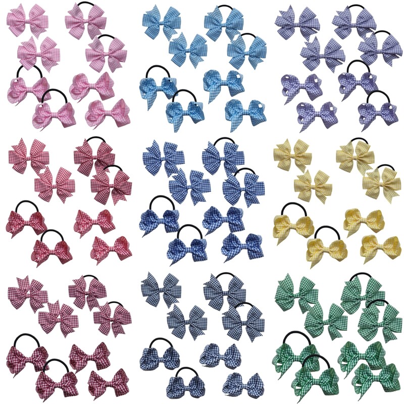 Arc de păr în carouri dulci Benzi elastice pentru păr Set de agrafe de aligator Panglică de vichy Rotiță pentru fete Copii Copii 8 buc/lot