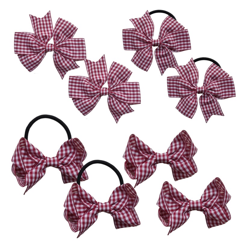 Arc de păr în carouri dulci Benzi elastice pentru păr Set de agrafe de aligator Panglică de vichy Rotiță pentru fete Copii Copii 8 buc/lot