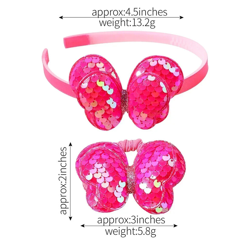 2/3 db flitter Pillangó masni Hajpántok lányoknak Hajkötő szett Gyöngy pattintható kapcsok Fejpánt Gyerek fejfedők Ajándékok Hajkiegészítők