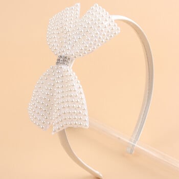 Boutique Pearl Bows Headband Λευκό Rhinestone Hairband για κορίτσια Παιδιά Απλή μόδα στεφάνι μαλλιών Παιδικά αξεσουάρ μαλλιών Δώρα