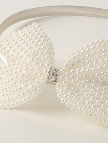 Boutique Pearl Bows Headband Λευκό Rhinestone Hairband για κορίτσια Παιδιά Απλή μόδα στεφάνι μαλλιών Παιδικά αξεσουάρ μαλλιών Δώρα