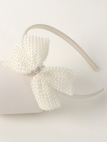 Boutique Pearl Bows Headband Λευκό Rhinestone Hairband για κορίτσια Παιδιά Απλή μόδα στεφάνι μαλλιών Παιδικά αξεσουάρ μαλλιών Δώρα