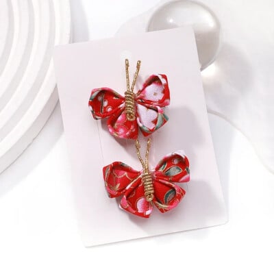 2db/szett Pillangós hajcsat színátmenetes bolyhos hajtűk arany színű Aranyos géz fejfedők Lányok Gyerek Haj Kiegészítők Ajándék