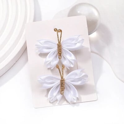 2db/szett Pillangós hajcsat színátmenetes bolyhos hajtűk arany színű Aranyos géz fejfedők Lányok Gyerek Haj Kiegészítők Ajándék