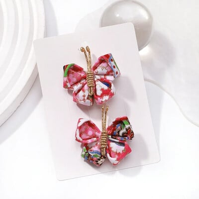 2db/szett Pillangós hajcsat színátmenetes bolyhos hajtűk arany színű Aranyos géz fejfedők Lányok Gyerek Haj Kiegészítők Ajándék