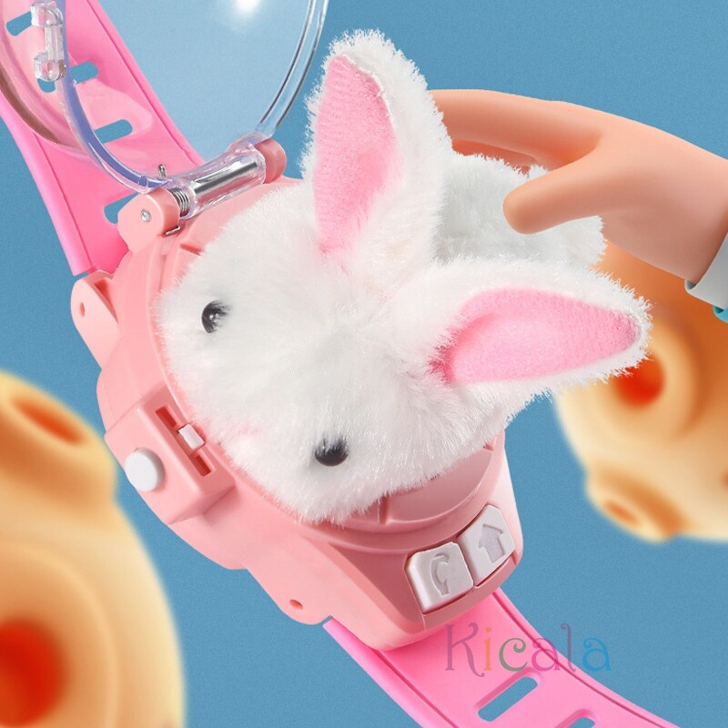 Gyermek RC autós mini óra játékok LED lámpákkal 2,4 GHz RC autós játékóra Nyúl rák versenyjátékok RC autó lányoknak fiúknak születésnapi ajándék