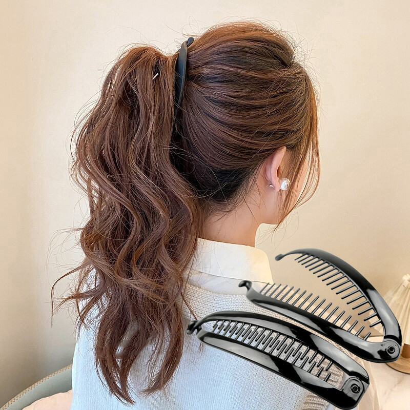 Divatos hal formájú hajkörmös egyszínű egyszerű banános hajcsatok női lányoknak hullámos fésűk hajtűk fonott bilincsek