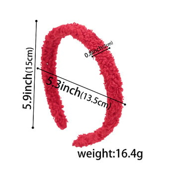 1PC Дамски вълнени ленти за коса, модни топли едноцветни обръчи за коса, обикновени пухкави шапки в корейски стил, зимни аксесоари за коса