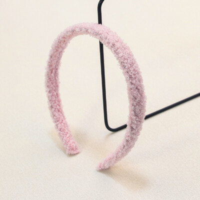 1vnt Moteriškos vilnos plaukų juostelės Madingos šiltos vienspalvės plaukų lankeliai Merginoms Paprasti pūkuoti korėjietiško stiliaus galvos apdangalai žieminiai plaukų priedai