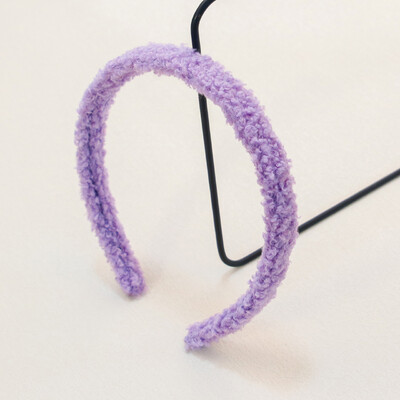 1vnt Moteriškos vilnos plaukų juostelės Madingos šiltos vienspalvės plaukų lankeliai Merginoms Paprasti pūkuoti korėjietiško stiliaus galvos apdangalai žieminiai plaukų priedai