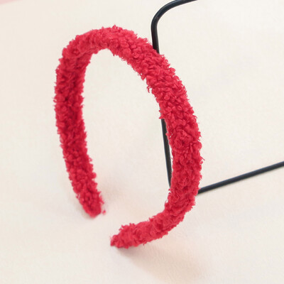 1vnt Moteriškos vilnos plaukų juostelės Madingos šiltos vienspalvės plaukų lankeliai Merginoms Paprasti pūkuoti korėjietiško stiliaus galvos apdangalai žieminiai plaukų priedai