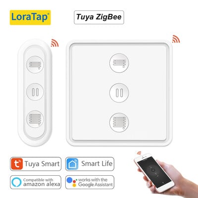 LoraTap Tuya Smart Life ZigBee 3.0 Ролетни щори Превключвател на сцени Дистанционно управление Google Alexa Echo Домашен асистент