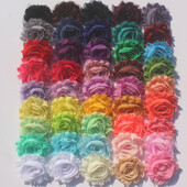 30 buc 2,5" flori din șifon ponosit pentru fetițe bentită Accesorii pentru păr haine pentru copii mici rochie cusut flori decorative