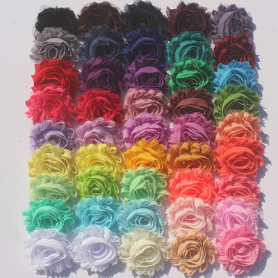 30 τμχ 2,5" Shabby Chiffon Flowers for Baby Girls Headband Αξεσουάρ μαλλιών για νήπια Ρούχα Φόρεμα Ράψιμο Διακοσμητικά λουλούδια