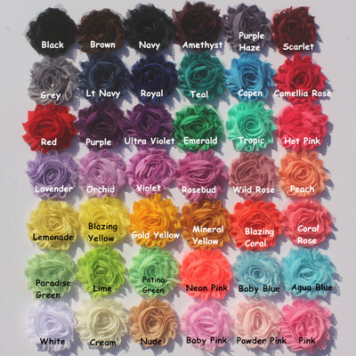 30 buc 2,5" flori din șifon ponosit pentru fetițe bentită Accesorii pentru păr haine pentru copii mici rochie cusut flori decorative