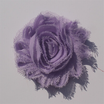 30 buc 2,5" flori din șifon ponosit pentru fetițe bentită Accesorii pentru păr haine pentru copii mici rochie cusut flori decorative