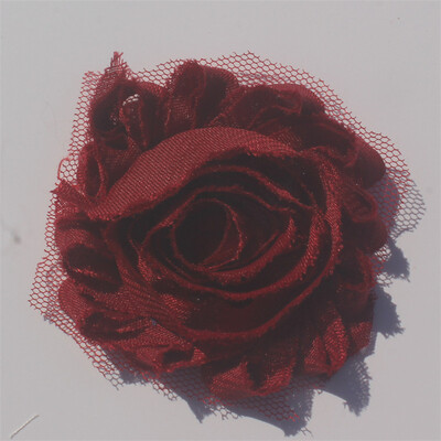 30 buc 2,5" flori din șifon ponosit pentru fetițe bentită Accesorii pentru păr haine pentru copii mici rochie cusut flori decorative