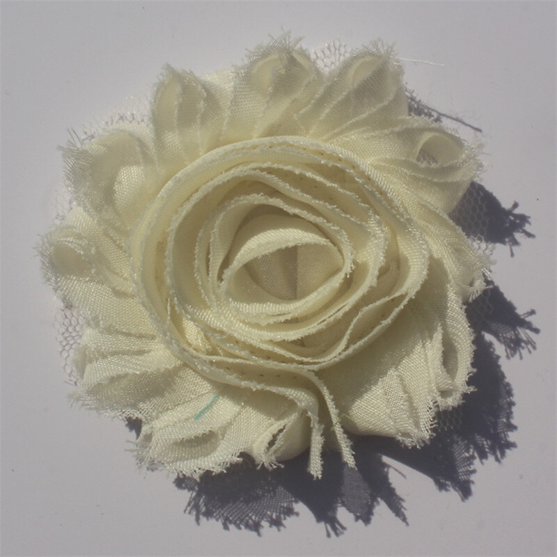 30 buc 2,5" flori din șifon ponosit pentru fetițe bentită Accesorii pentru păr haine pentru copii mici rochie cusut flori decorative