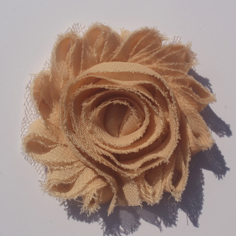 30 buc 2,5" flori din șifon ponosit pentru fetițe bentită Accesorii pentru păr haine pentru copii mici rochie cusut flori decorative