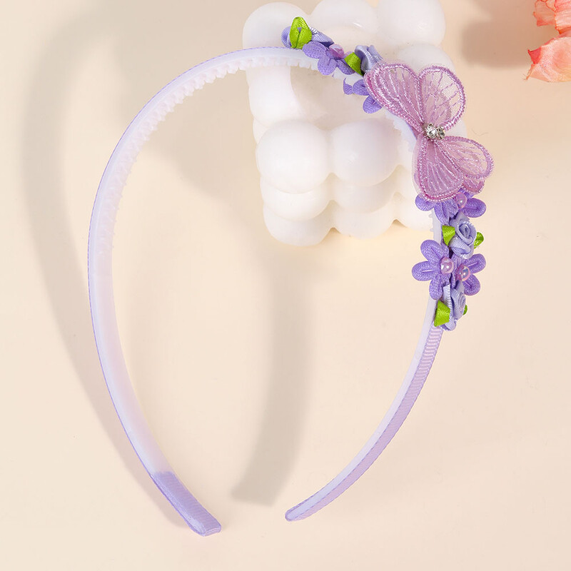 Aranyos pillangós hajpánt gyerekeknek hercegnős fejpánt fejfedők butik szatén virágok gyöngyházas haj kiegészítők fejpánt lányoknak