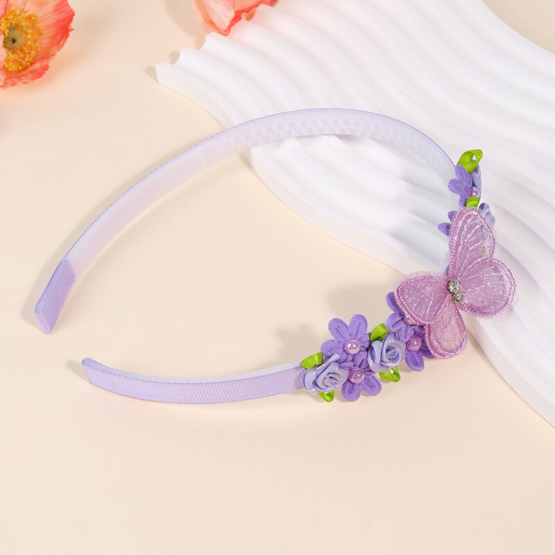 Aranyos pillangós hajpánt gyerekeknek hercegnős fejpánt fejfedők butik szatén virágok gyöngyházas haj kiegészítők fejpánt lányoknak