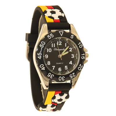 Új Gyermek fiúk 3D Cool Foci Szilikon Szíjas Órák Diákok Gyerek Sport Vízálló Kvarc Karóra Karácsonyi Ajándékok