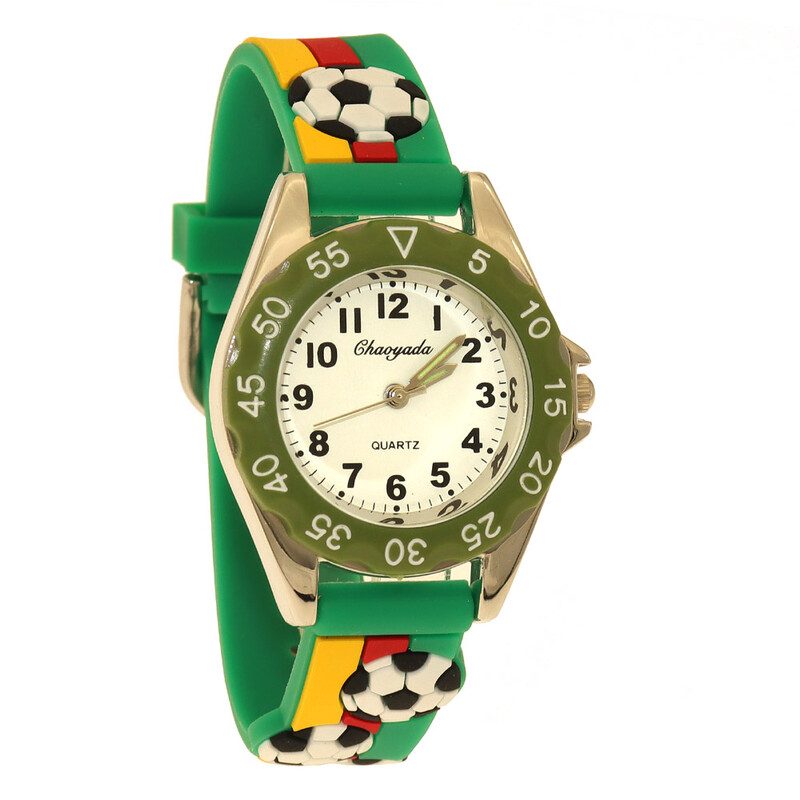 Új Gyermek fiúk 3D Cool Foci Szilikon Szíjas Órák Diákok Gyerek Sport Vízálló Kvarc Karóra Karácsonyi Ajándékok