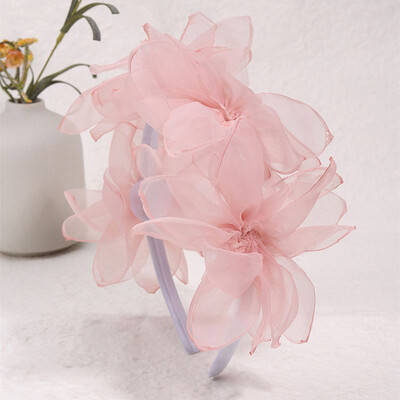 Modes sieta ziedu galvassega sievietēm rozā meiteņu matu lente matu stīpiņa bērniem princeses galvassega Matu aksesuāri ziedu galvassegas