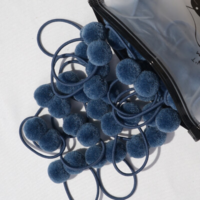 20 bucăți 1,4" minge de blană dublă și solidă, cu frânghie elastică, bandă lucrată manual pentru copii, fete, accesorii de păr