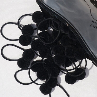 20 bucăți 1,4" minge de blană dublă și solidă, cu frânghie elastică, bandă lucrată manual pentru copii, fete, accesorii de păr