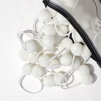 20 bucăți 1,4" minge de blană dublă și solidă, cu frânghie elastică, bandă lucrată manual pentru copii, fete, accesorii de păr