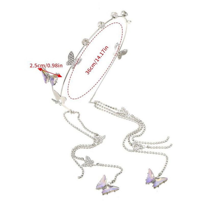 Accesorii pentru păr cu strasuri Bentiță de perle de cristal Tochină pentru cap Bentiță de fluture Cerc de păr pentru femeie Tiara pentru bentita pentru fete